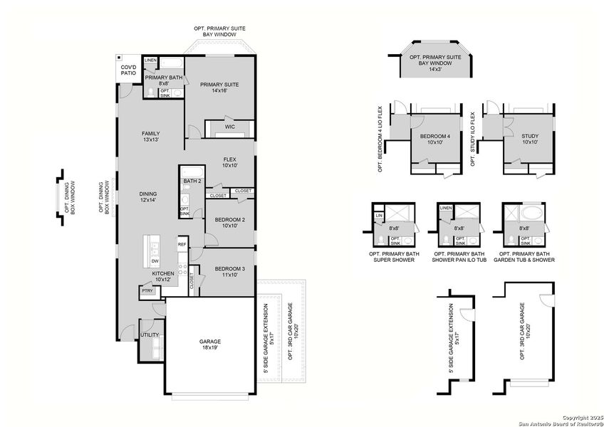 2D floor plan layout of this home in Hickory Ridge, Elmendorf, TX (Image 2).