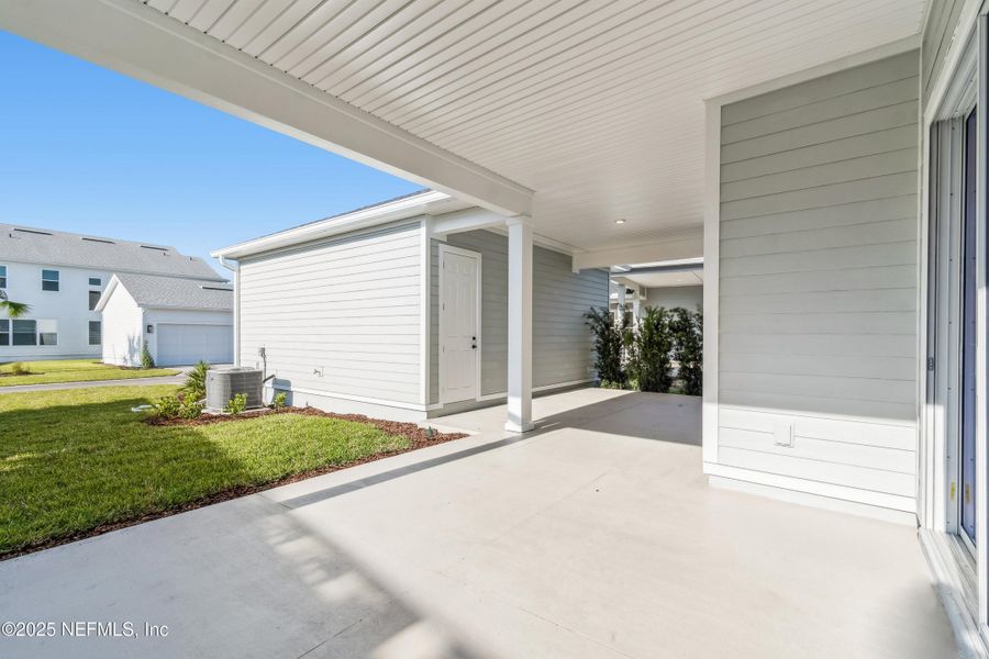 Exterior details and patio area of a home in Seven Pines 50' Rear Entry, Jacksonville (Image 4). Exterior details and patio area of a home in Seven Pines 50' Rear Entry, Jacksonville (Image 4).