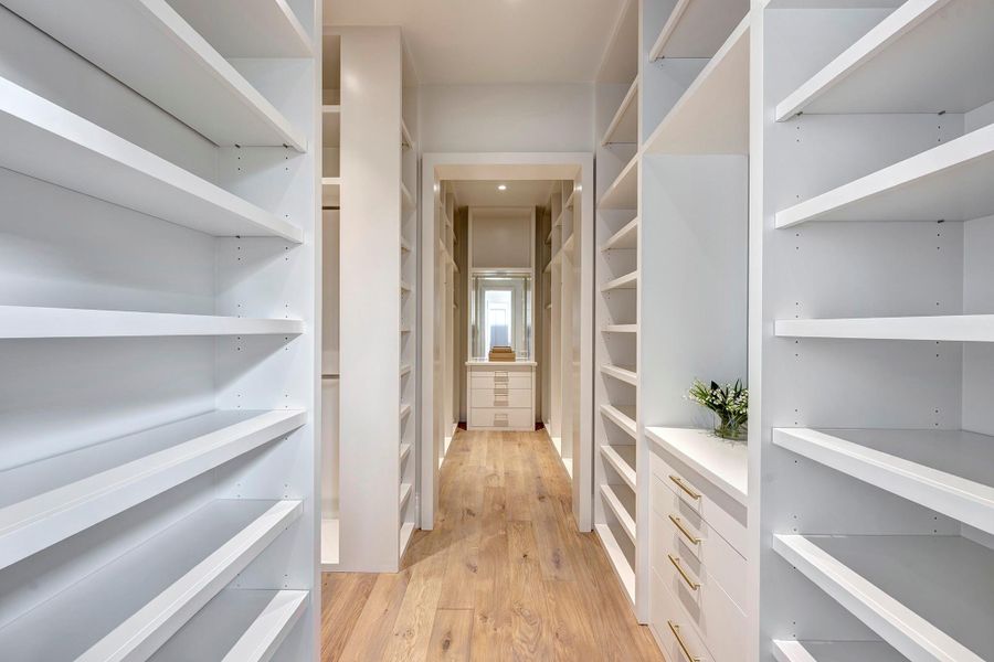 Primary closet has two wings!