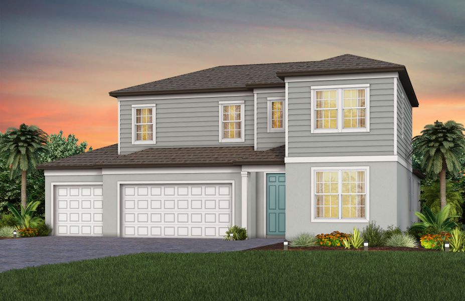 Representative exterior photo of a completed home built from the Coral Grand by Pulte Homes in Waterset, Apollo Beach, FL (Image 22). Representative exterior photo of a completed home built from the Coral Grand by Pulte Homes in Waterset, Apollo Beach, FL (Image 22).