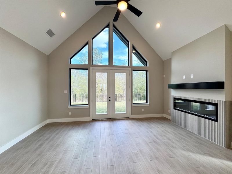 Main Family room with Electric Fireplace - Main Family room with Electric Fireplace -