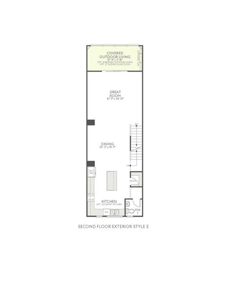 2D floor plan layout for the Bellamy by Tri Pointe Homes in Bellflower, Charlotte, NC (Image 4).