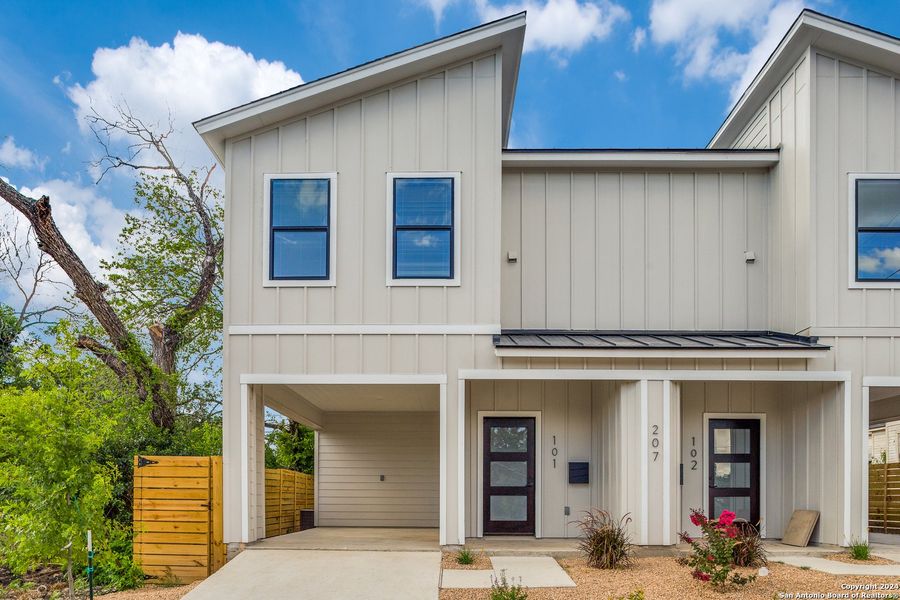 Front exterior of a new home in , San Antonio, TX, highlighting curb appeal (Image 1). Front exterior of a new home in , San Antonio, TX, highlighting curb appeal (Image 1).