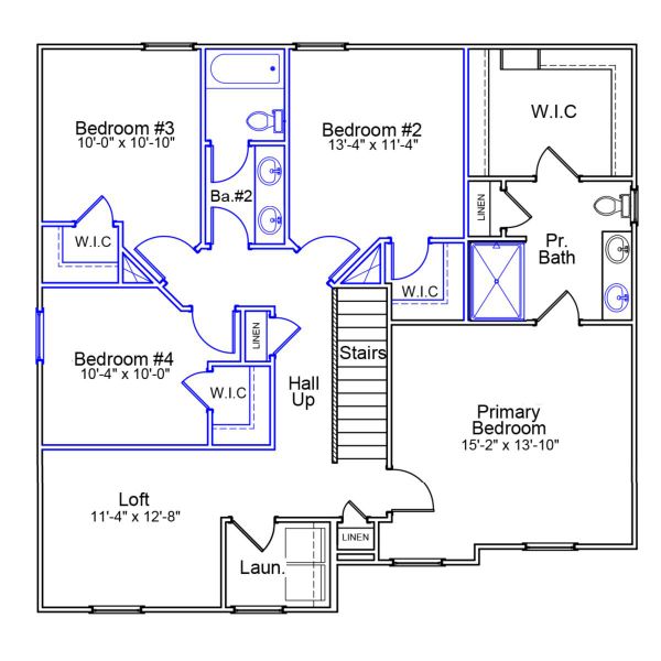2D floor plan layout of this home in Watkins Landing, Kernersville, NC (Image 6).