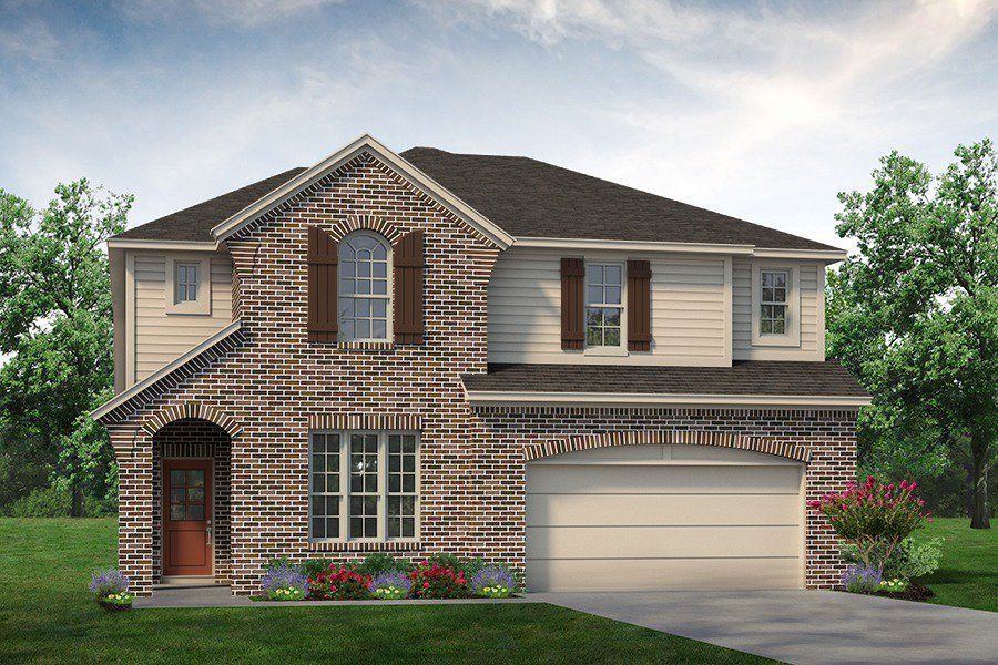 Front exterior of a new home in Waterford Park, Weatherford, TX, highlighting curb appeal (Image 1). Front exterior of a new home in Waterford Park, Weatherford, TX, highlighting curb appeal (Image 1).