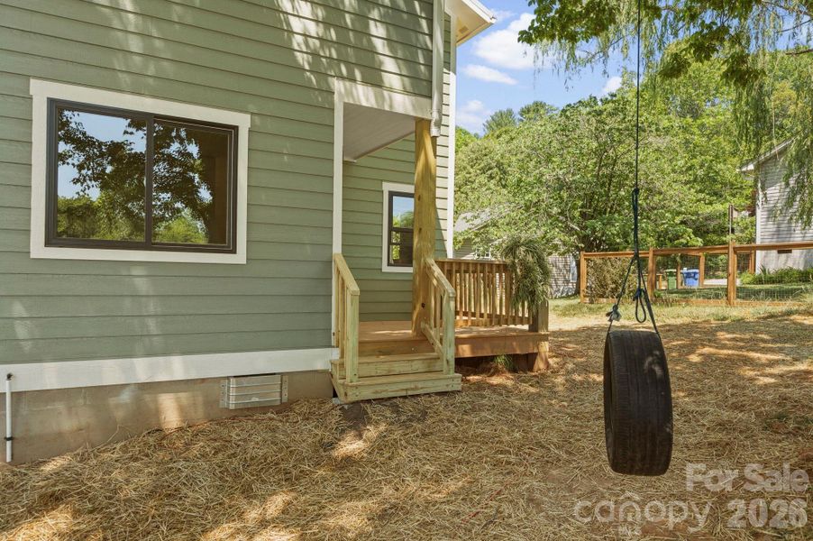 Exterior details and patio area of a home in , Asheville (Image 20).