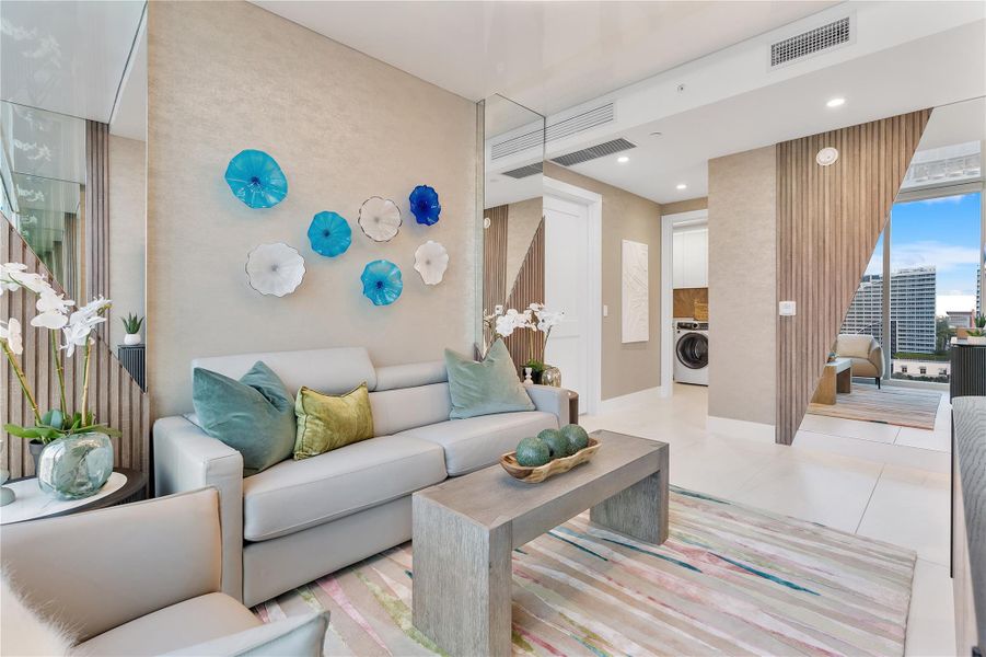 Furnished interior view inside a new home in , Fort Lauderdale (Image 15). Furnished interior view inside a new home in , Fort Lauderdale (Image 15).