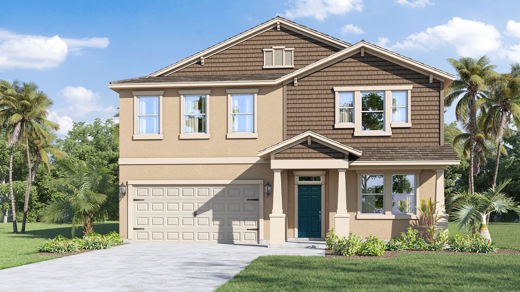 Representative exterior photo of a completed home built from the SUMMERLIN by D.R. Horton in Summerlin at Hawthorne Ranch, Lakeland, FL (Image 2).