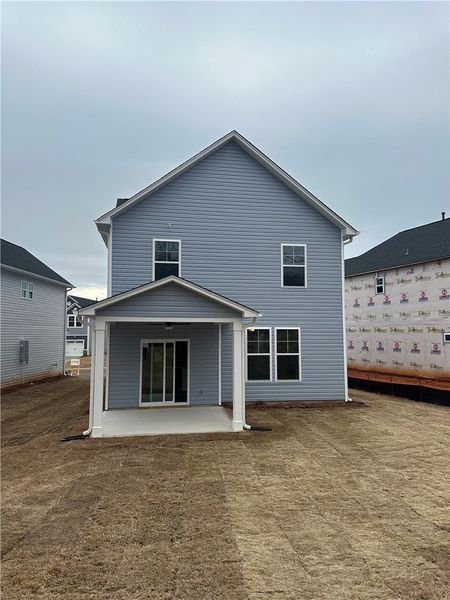 Exterior details and patio area of a home in Brownstone Park, Easley (Image 2).