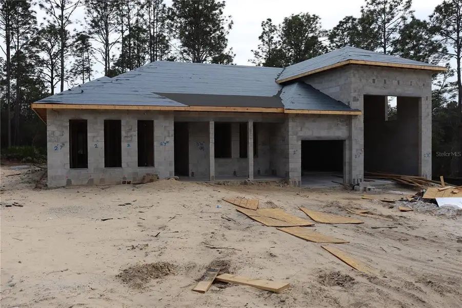In-progress construction of a new home in Pine Ridge Estates, Beverly Hills, FL (Image 6).