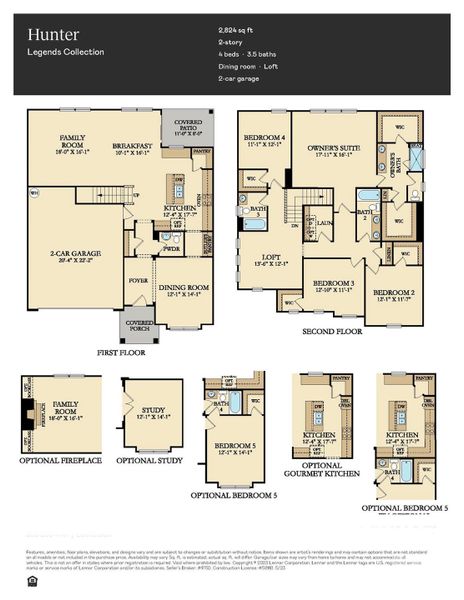 2D floor plan layout of this home in Redhawk, Belmont, NC (Image 2).