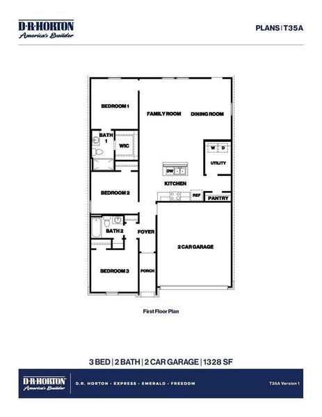 2D floor plan layout of this home in New Waverly Station, New Waverly, TX (Image 3).