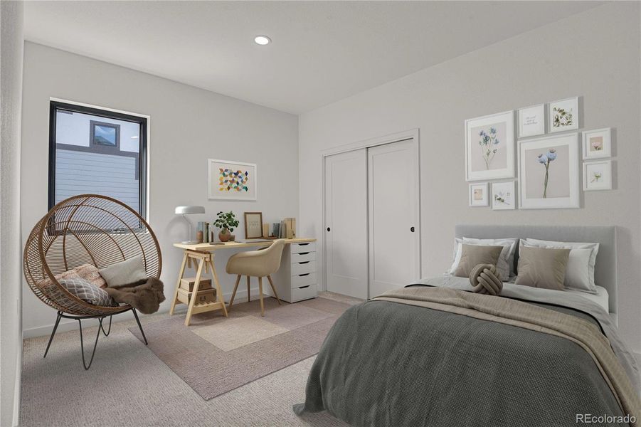 Main level bedroom. Virtually staged Main level bedroom. Virtually staged