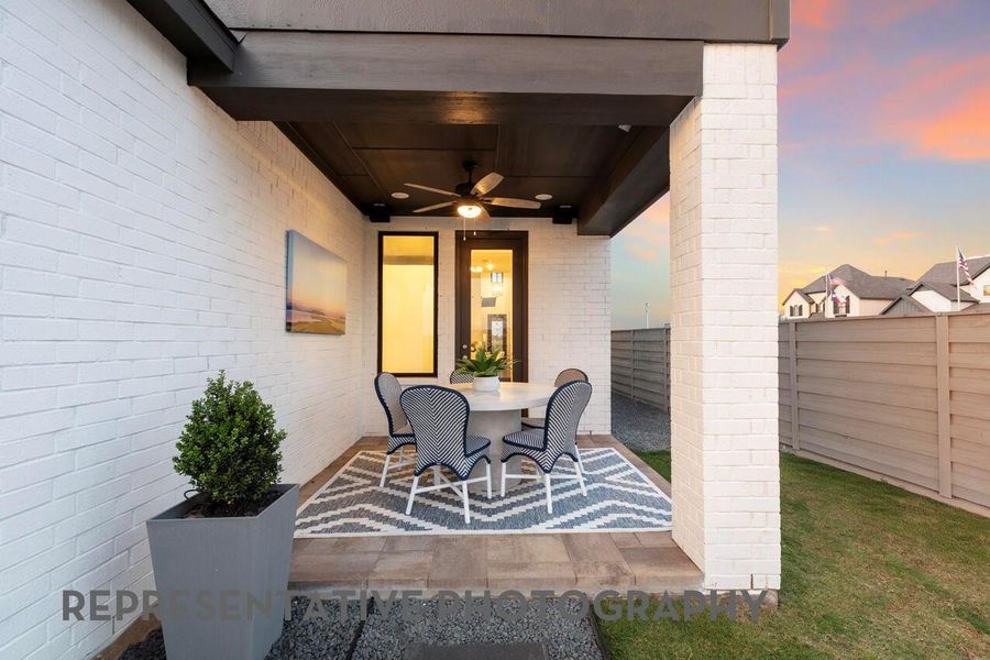 Exterior details and patio area of a home in Pomona, Manvel (Image 2).