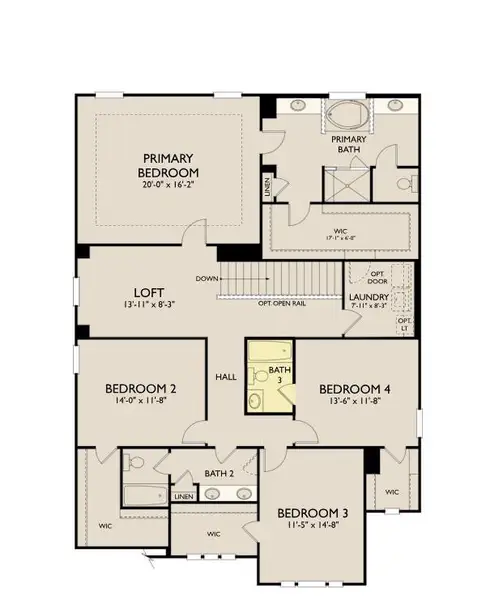 2D floor plan layout of this home in The Estates at Casteel, Bethlehem, GA (Image 3).
