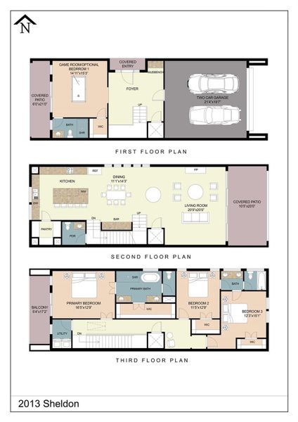A well-executed rare 4 bedroom layout that prioritizes flow and separation first-floor flex space, expansive second-floor living, and a private third-level retreat for all bedrooms.