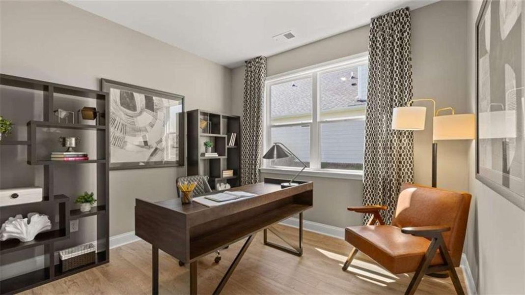 Furnished interior view inside a new home in Oak Ridge Meadows - Active Adult, Locust Grove (Image 12).