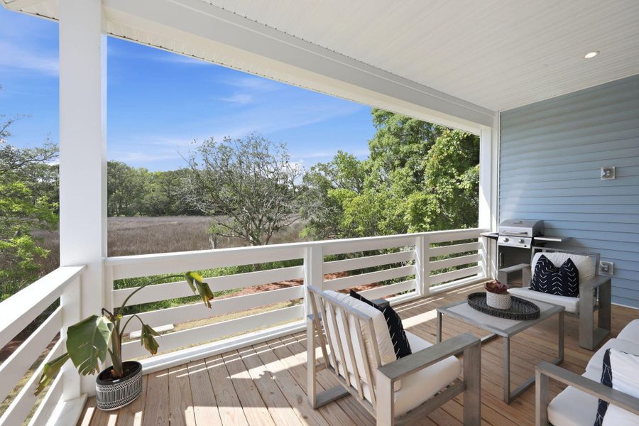 Exterior details and patio area of a home in , Johns Island (Image 3). Exterior details and patio area of a home in , Johns Island (Image 3).