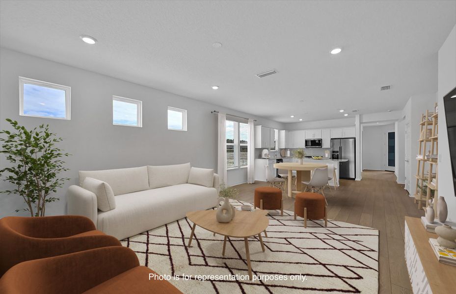 Furnished interior view inside a new home in Del Webb Wildlight, Yulee (Image 10).