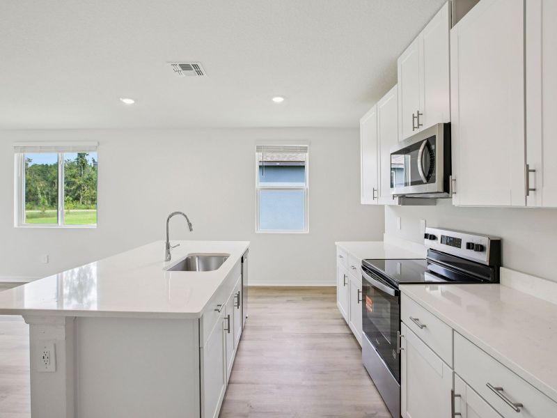The Kitchen of the Acadia Floorplan.