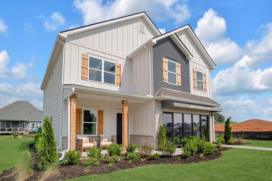 Front exterior of a new home in The Oaks, Clarksville, TN, highlighting curb appeal (Image 2). Front exterior of a new home in The Oaks, Clarksville, TN, highlighting curb appeal (Image 2).