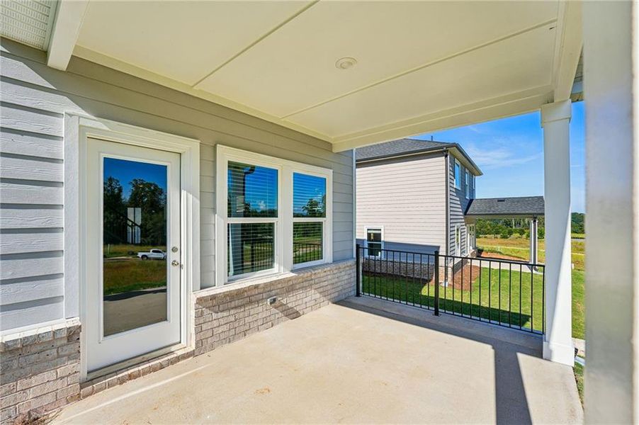 Exterior details and patio area of a home in Hemingway - Reserve Series, Cumming (Image 33).