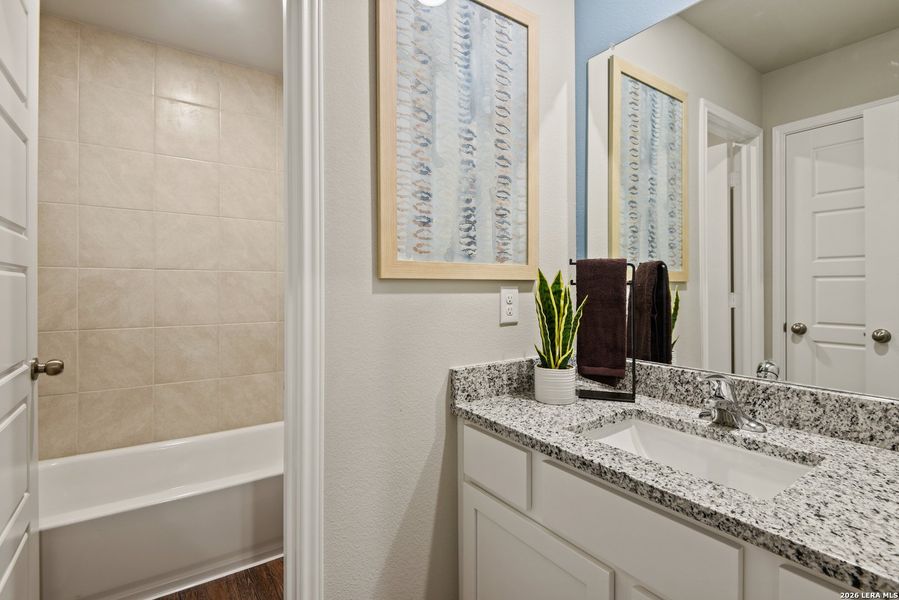 Furnished interior view inside a new home in Cinco Lakes, San Antonio (Image 8). Furnished interior view inside a new home in Cinco Lakes, San Antonio (Image 8).