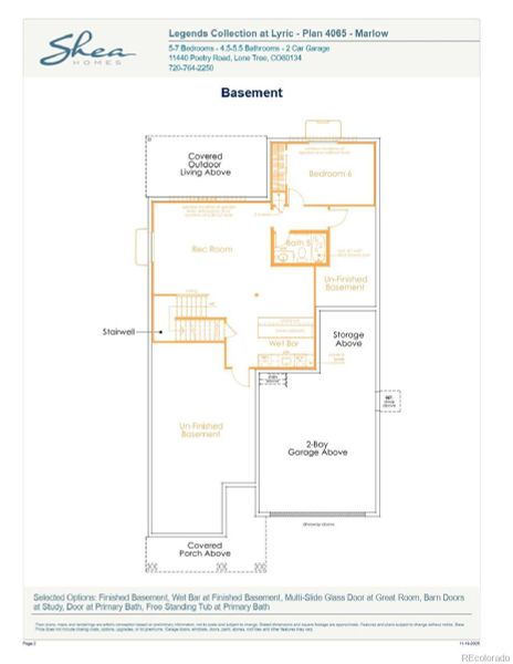 2D floor plan layout of this home in Legends at Lyric, Lone Tree, CO (Image 3). 2D floor plan layout of this home in Legends at Lyric, Lone Tree, CO (Image 3).