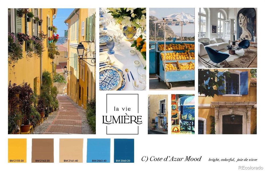 3 Design Packages available, the vibrant Cote D'Azur package