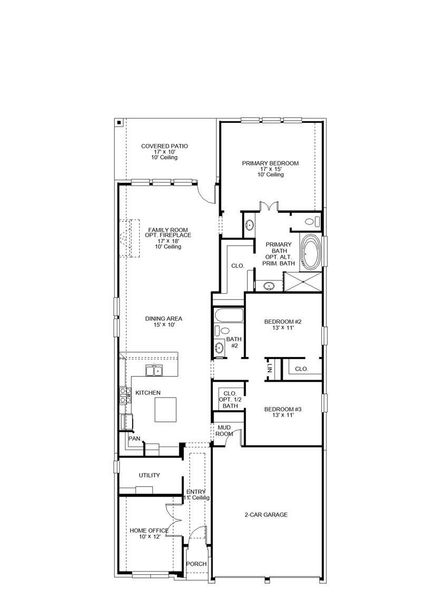 2D floor plan layout of this home in Woodside, Georgetown, TX (Image 2).
