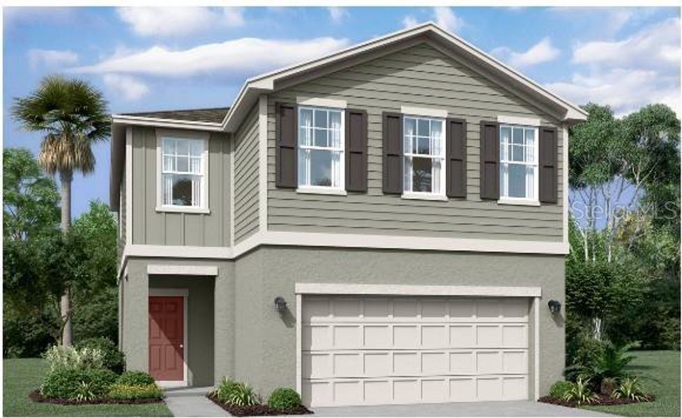 Front exterior of a new home in Belair Place, Sanford, FL, highlighting curb appeal (Image 1). Front exterior of a new home in Belair Place, Sanford, FL, highlighting curb appeal (Image 1).