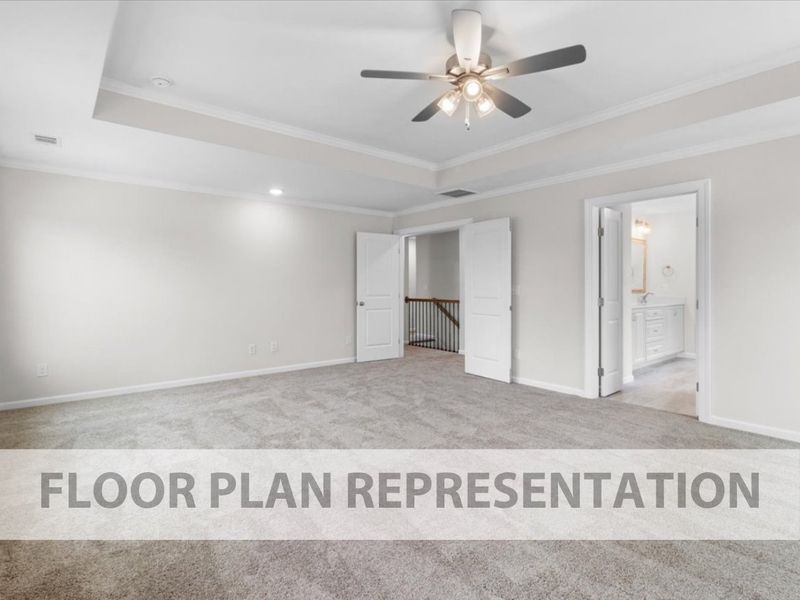 Dublin II Floor Plan Representation | Primary Bedroom to En Suite Bath