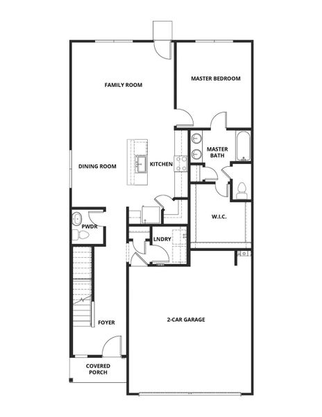 2D floor plan layout of this home in Magnolia Woods, Magnolia, TX (Image 3).