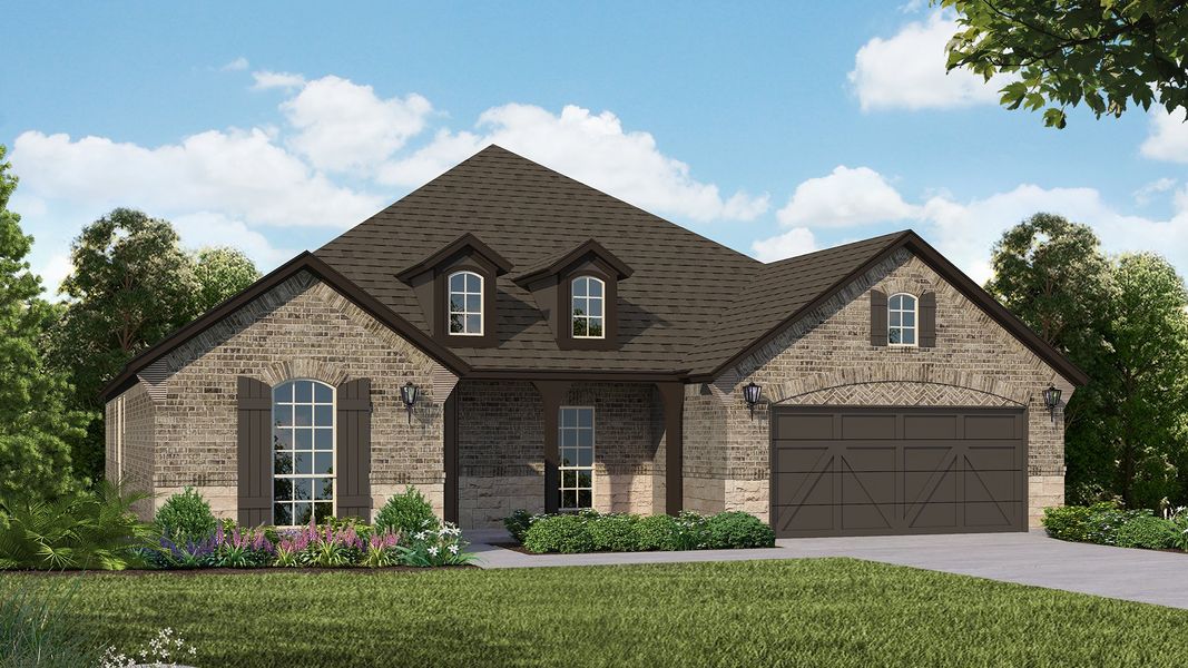 Plan 1688 Elevation C with Stone by American Legend Homes