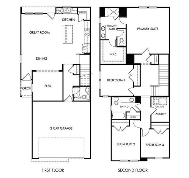 2D floor plan layout of this home in Parkway Commons - City Series, Missouri City, TX (Image 2). 2D floor plan layout of this home in Parkway Commons - City Series, Missouri City, TX (Image 2).