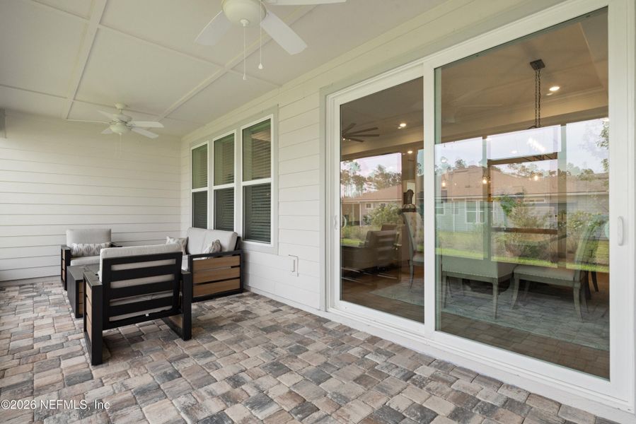 Exterior details and patio area of a home in Del Webb Nocatee, Ponte Vedra (Image 25).