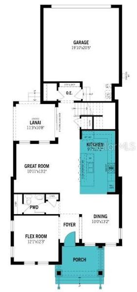 2D floor plan layout of this home in Celebration, Celebration, FL (Image 6).