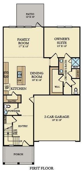 2D floor plan layout of this home in Heron's Walk at Summers Corner, Summerville, SC (Image 2).