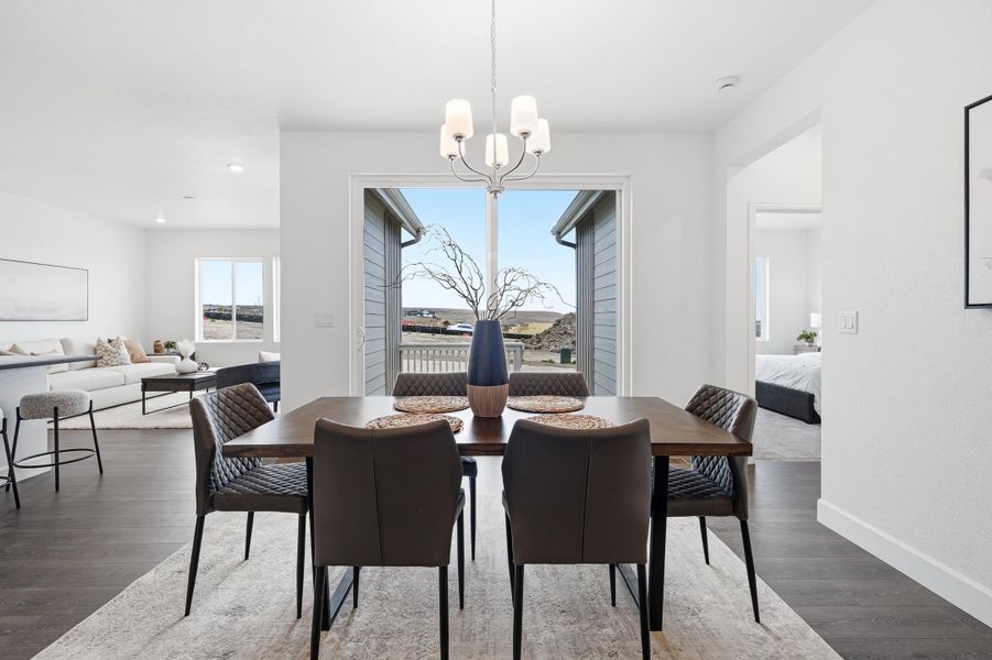 Furnished interior view inside a new home in Trailstone, Arvada (Image 11). Furnished interior view inside a new home in Trailstone, Arvada (Image 11).