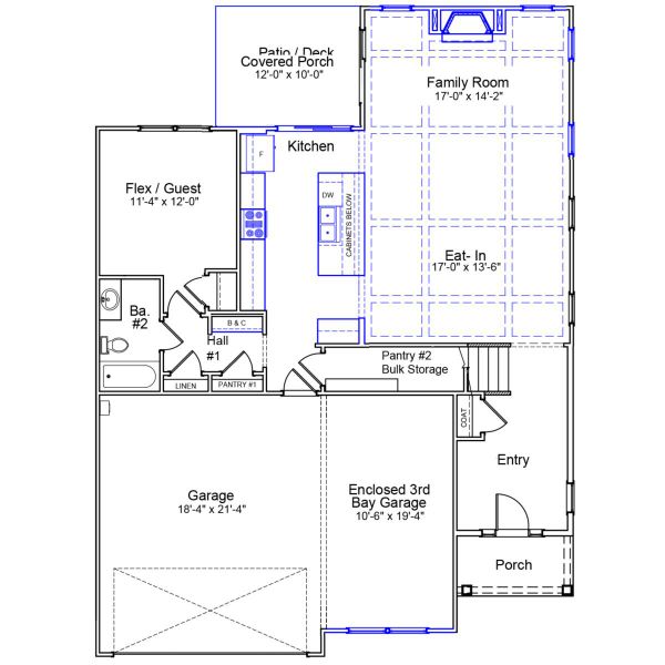 2D floor plan layout of this home in Indigo at Abbey Preserve, Wilmington, NC (Image 3). 2D floor plan layout of this home in Indigo at Abbey Preserve, Wilmington, NC (Image 3).