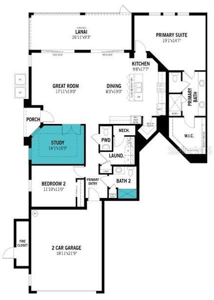 2D floor plan layout of this home in Wellen Park, Venice, FL (Image 4).