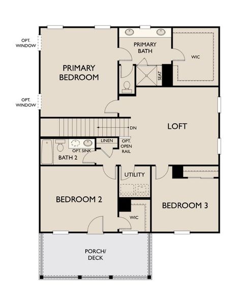 2D floor plan layout for the Overton by Ashton Woods in Midtown at Nexton, Summerville, SC (Image 1).