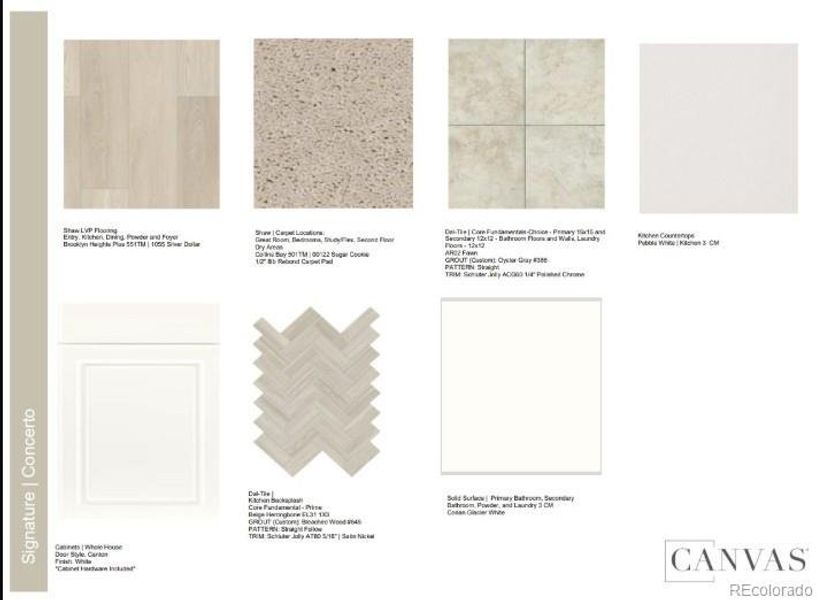 Design Selections. Home is currently under construction, selections subject to change.