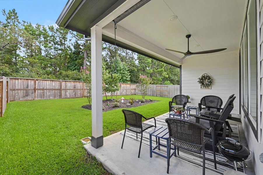 Low maintenance yard with freshly added landscaping and sprinkler system. Low maintenance yard with freshly added landscaping and sprinkler system.