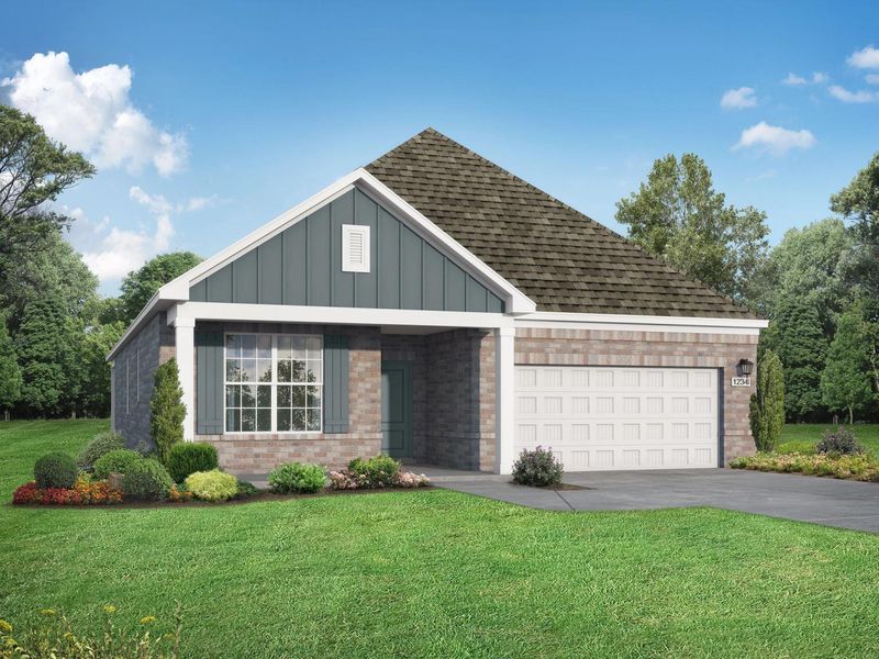 Representative exterior photo of a completed home built from the The Holly M by Davidson Homes LLC in Mercer Meadows, Royse City, TX (Image 20). Representative exterior photo of a completed home built from the The Holly M by Davidson Homes LLC in Mercer Meadows, Royse City, TX (Image 20).