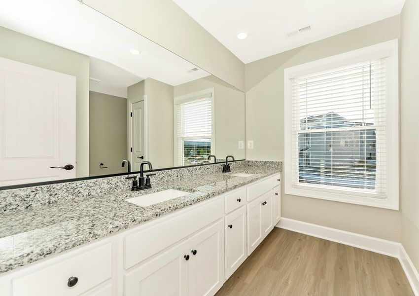 The master bathroom has granite countertops The master bathroom has granite countertops