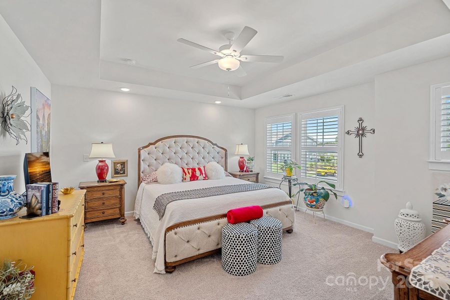 Your Primary Retreat, With Tray Ceilings, Natural Light, & Fan! Your Primary Retreat, With Tray Ceilings, Natural Light, & Fan!