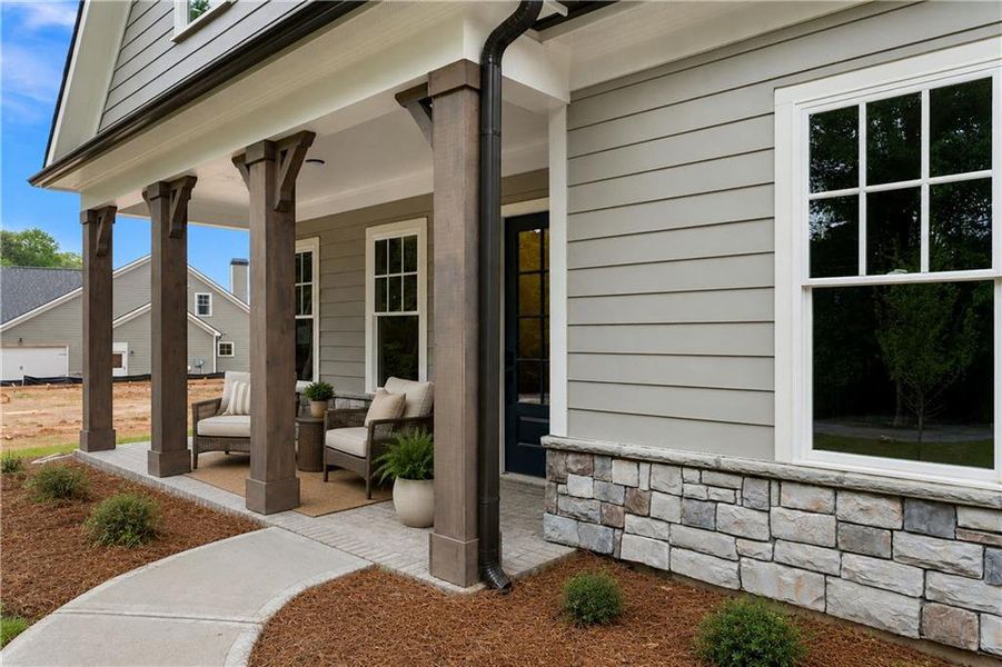 Exterior details and patio area of a home in Lake Arrowhead, Waleska (Image 3). Exterior details and patio area of a home in Lake Arrowhead, Waleska (Image 3).