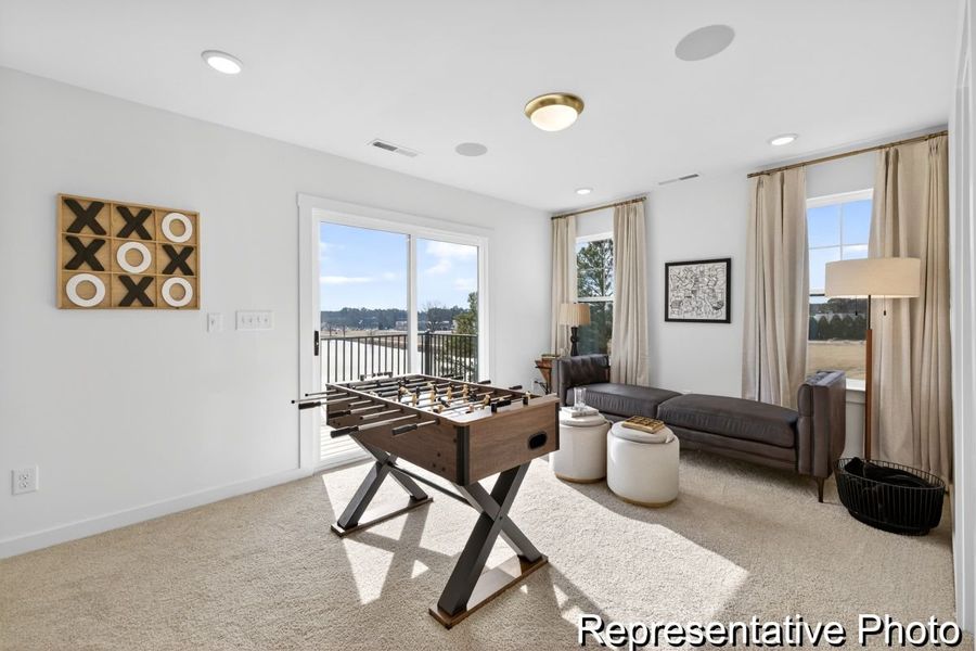 Furnished interior view inside a new home in North District at Flowers Plantation Townhomes, Clayton (Image 17). Furnished interior view inside a new home in North District at Flowers Plantation Townhomes, Clayton (Image 17).