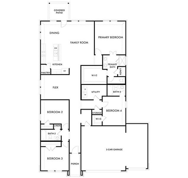 2D floor plan layout of this home in Parks at Foster Crossing - Premier Series, Anna, TX (Image 2). 2D floor plan layout of this home in Parks at Foster Crossing - Premier Series, Anna, TX (Image 2).